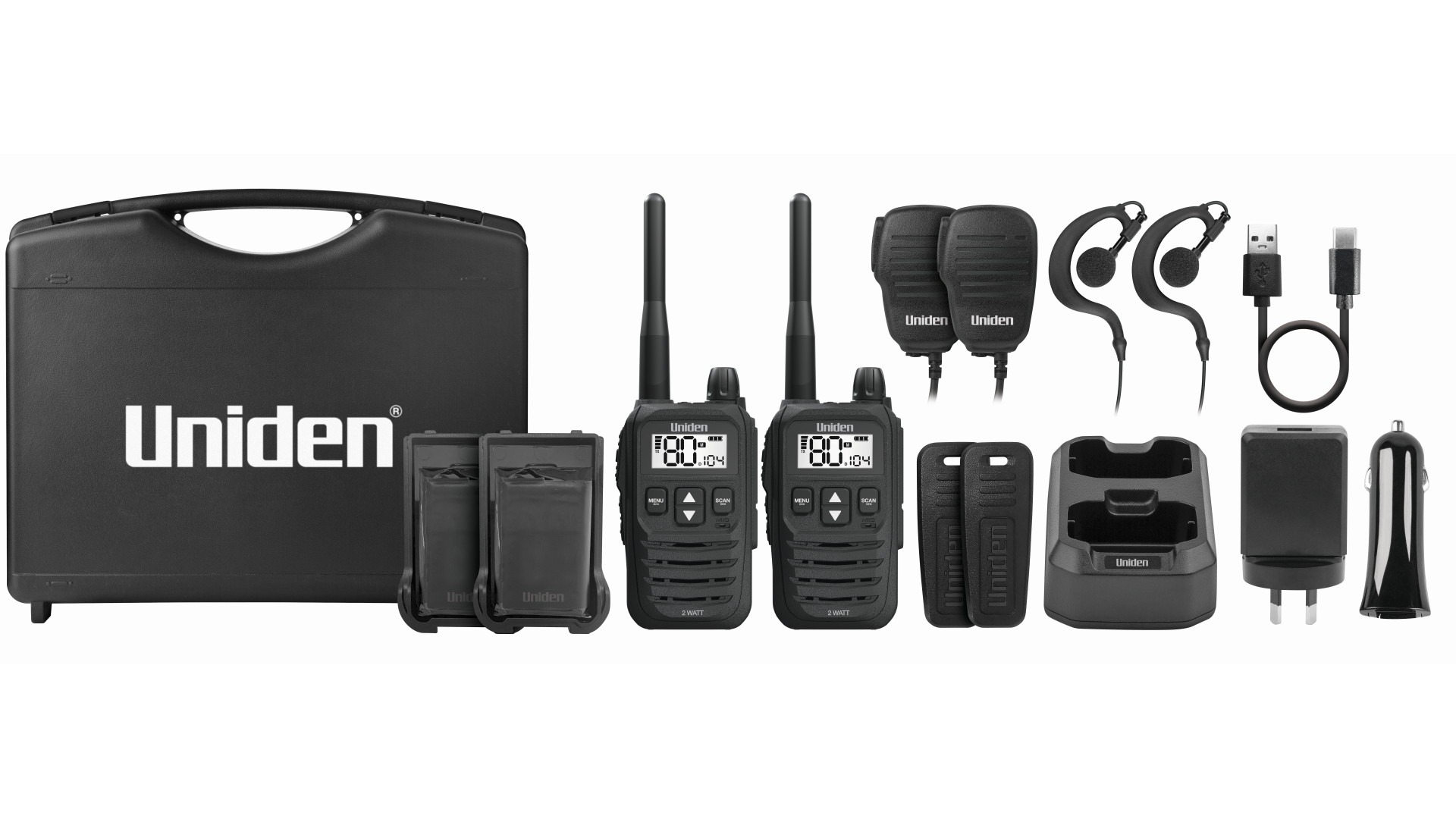Uniden UH825-2TP 2W UHF Handheld 2-Way Radio Tradies Pack