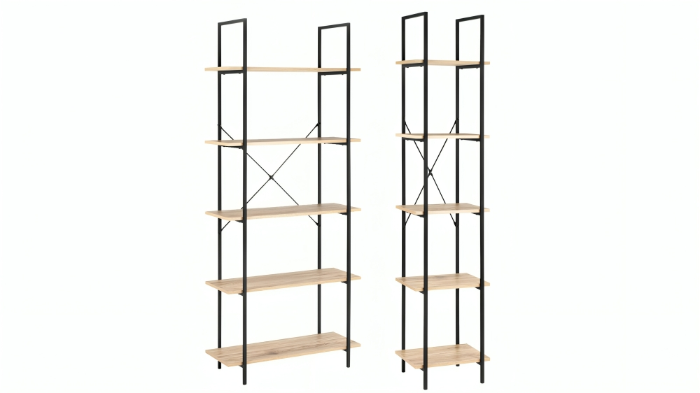 Kodu Hadley 5-Tier Industrial Bookshelf Display Cabinet