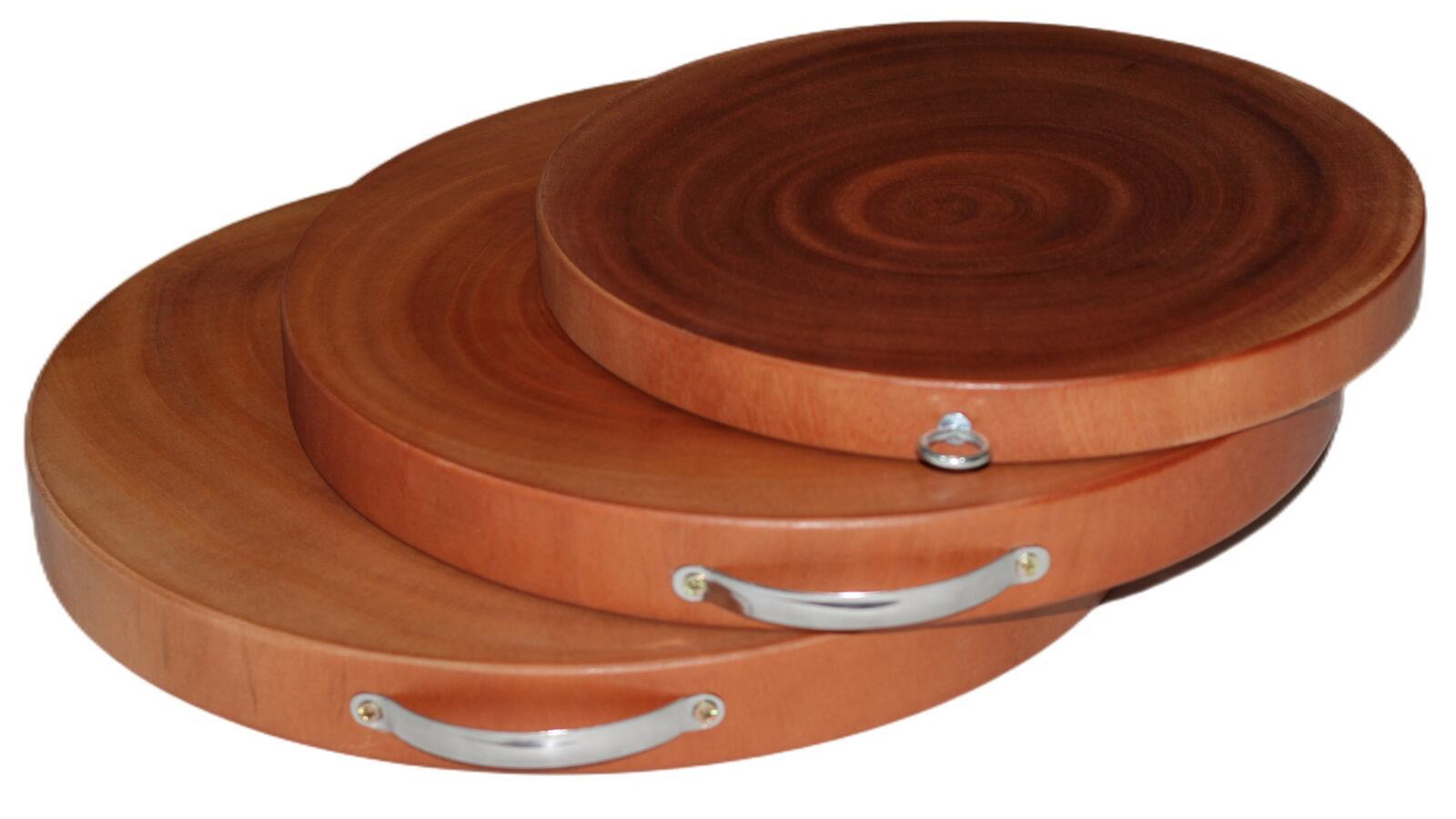 YES4HOMES 3 Piece Natural Hardwood Hygienic Round Chopping Board