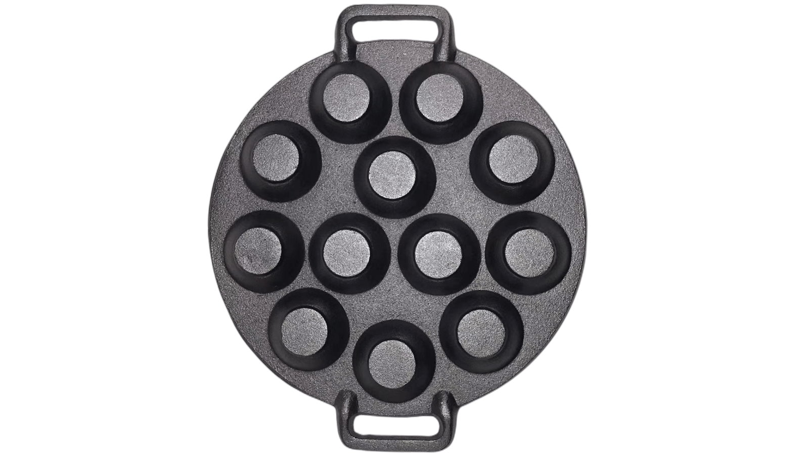 YES4HOMES 12 Holes Cast Iron Mini Dutch Pancake Pan