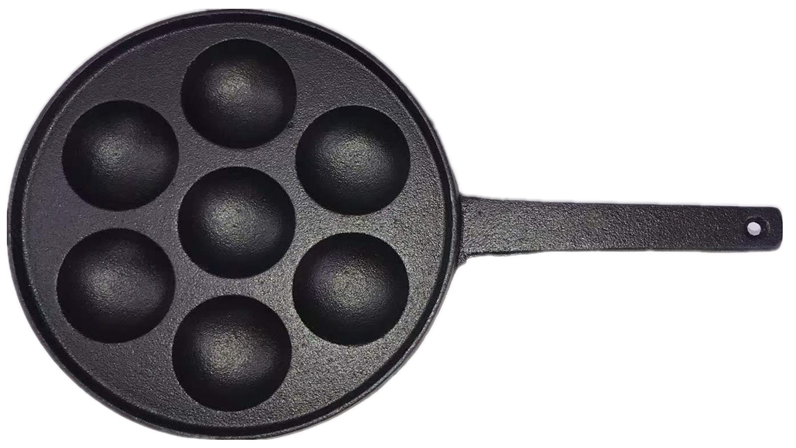 YES4HOMES 7 Holes Cast Icon Mini Dutch Pancake Pan with Handle