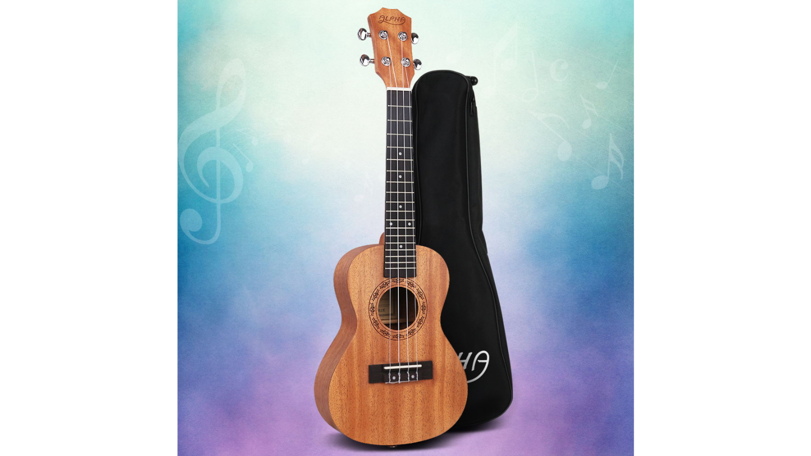 Alpha 26-inch Tenor Ukulele with Tuner - Natural