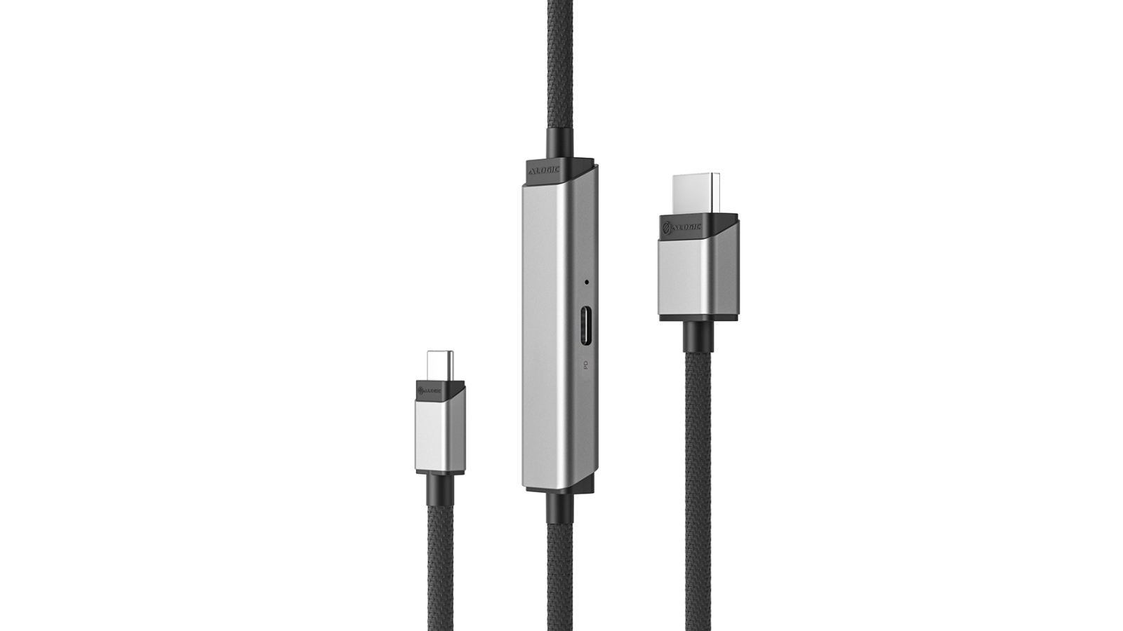 Alogic Ultra 2m USB-C to HDMI Cable with 100W Power Delivery Passthrough - Space Grey
