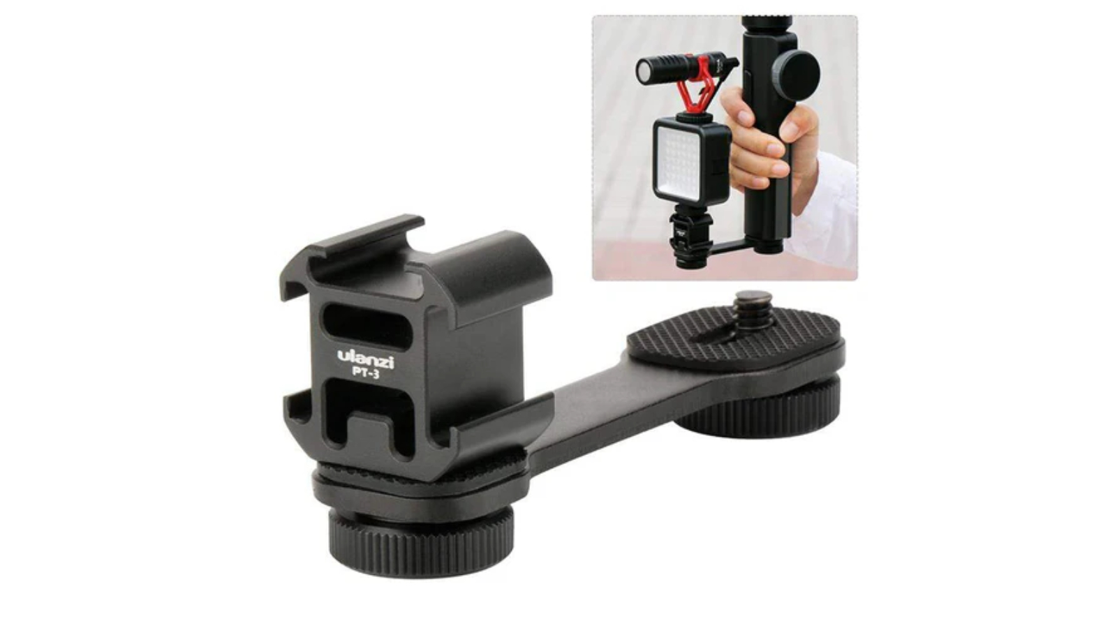 thumbnail image 2 of Gimbal Extension Mount Hand Grip Clip Cold Adapter 1/4" For DJI OSMO Mobile 2 3 4 5 OM5 OM6 OSMO 7/7P Mic Light Monitor Holder 2 of 9