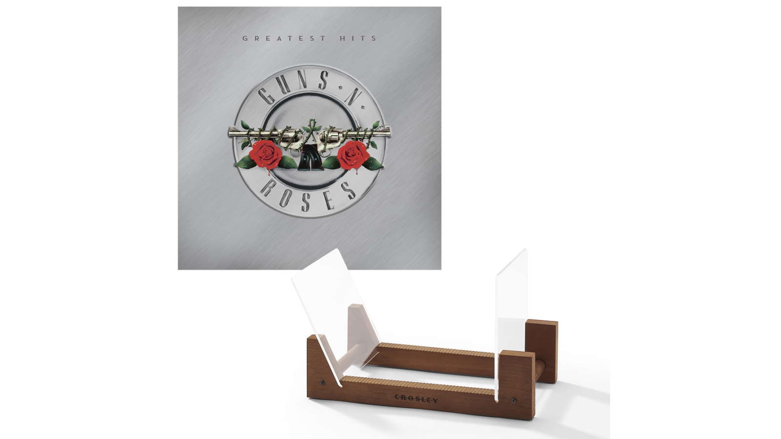Guns N Roses Greatest Hits Double Vinyl Album & Record Storage Display Stand