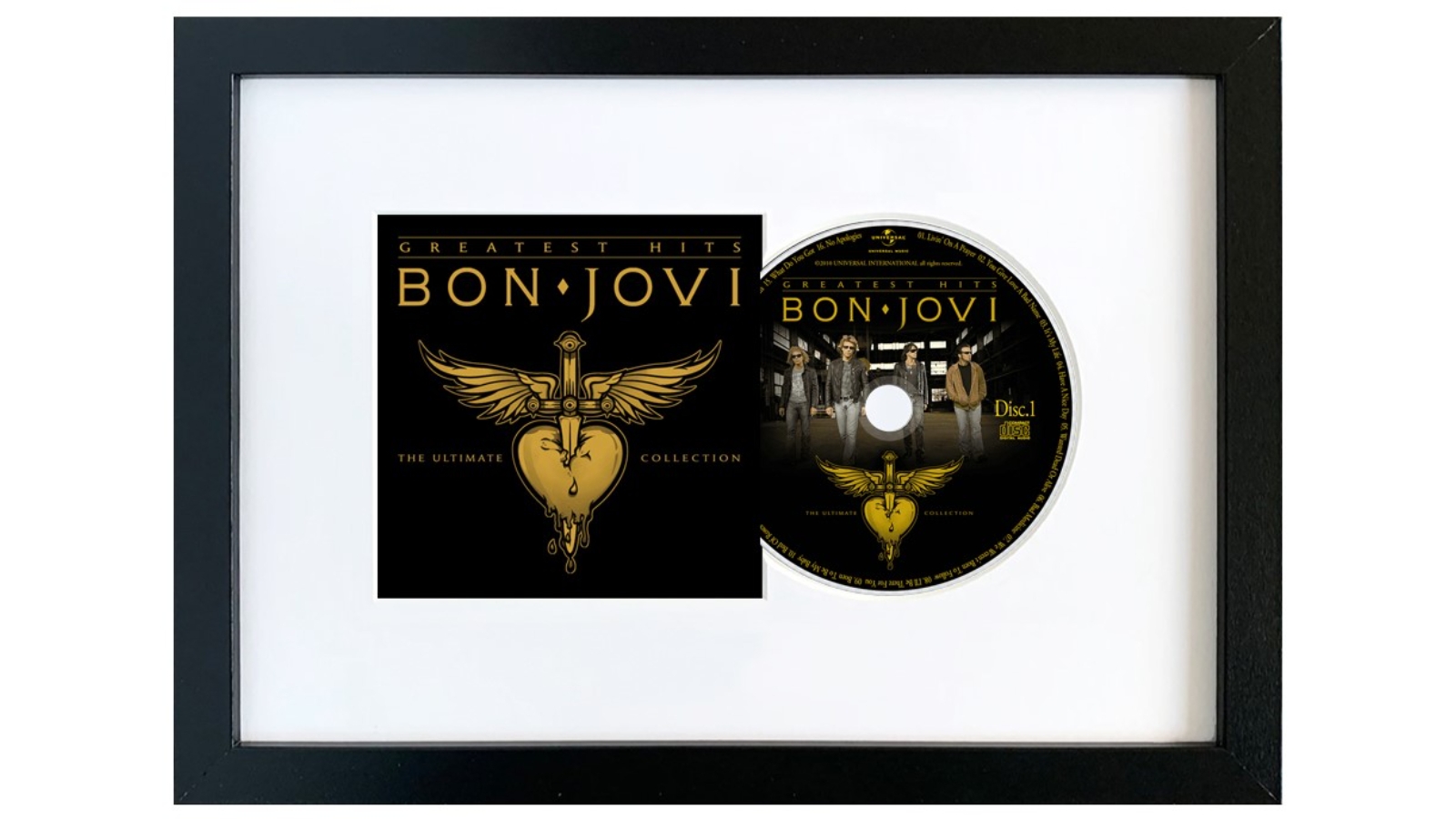 CD Art Acrylic and Wood Bon Jovi Greatest Hits Album Art