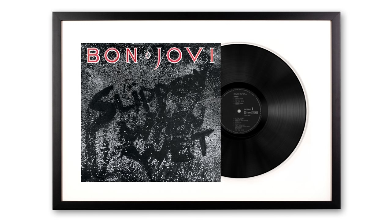 Vinyl Art Framed Bon Jovi Slippery When Wet Vinyl Album Art