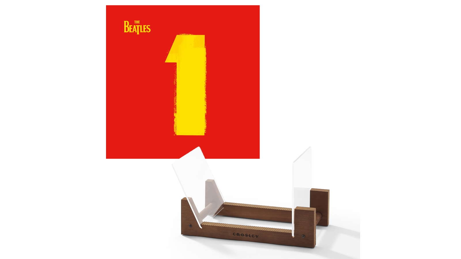 The Beatles 1 Double Vinyl Album & Record Storage Display Stand