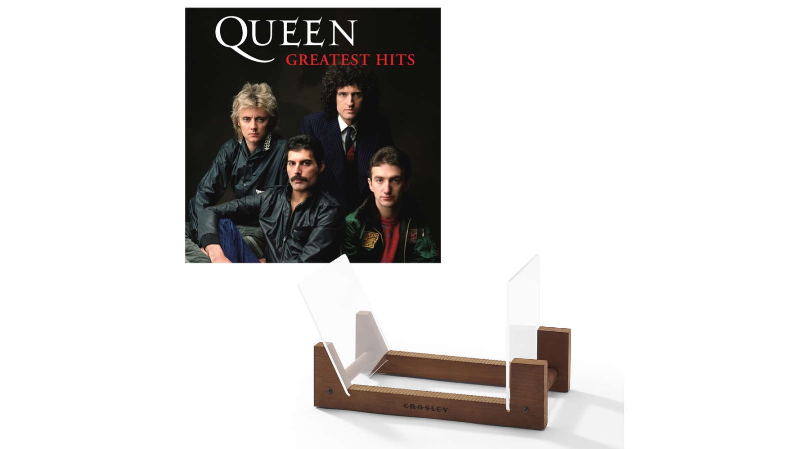 Queen Greatest Hits Double Vinyl Album & Record Storage Display Stand