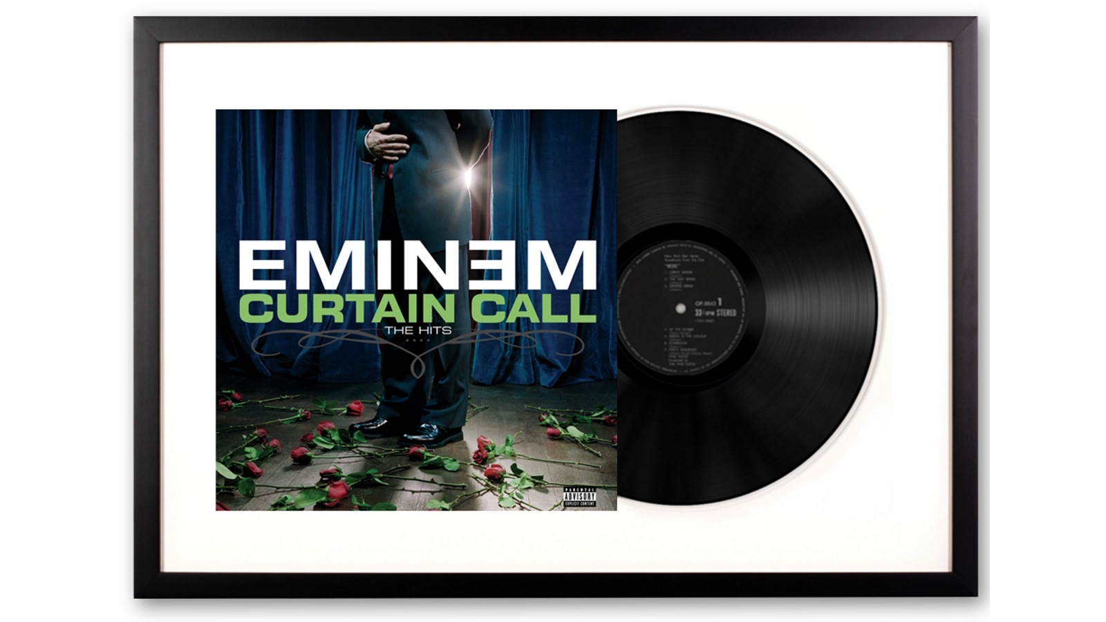 Vinyl Art Framed Eminem Curtain Call Double Vinyl Album Art