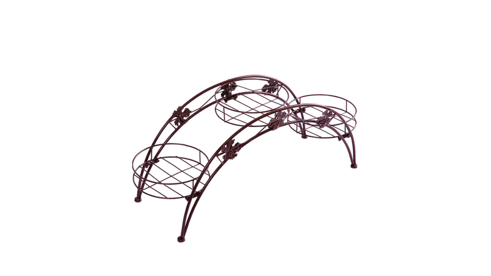 Levede Bronze Arch Shape Metal Plant Stand with 3 Plant Pot Space