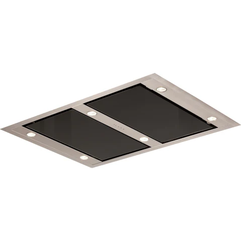 Schweigen 120cm Silent Ceiling Cassette Rangehood with Silent Inline Motor - Black Glass