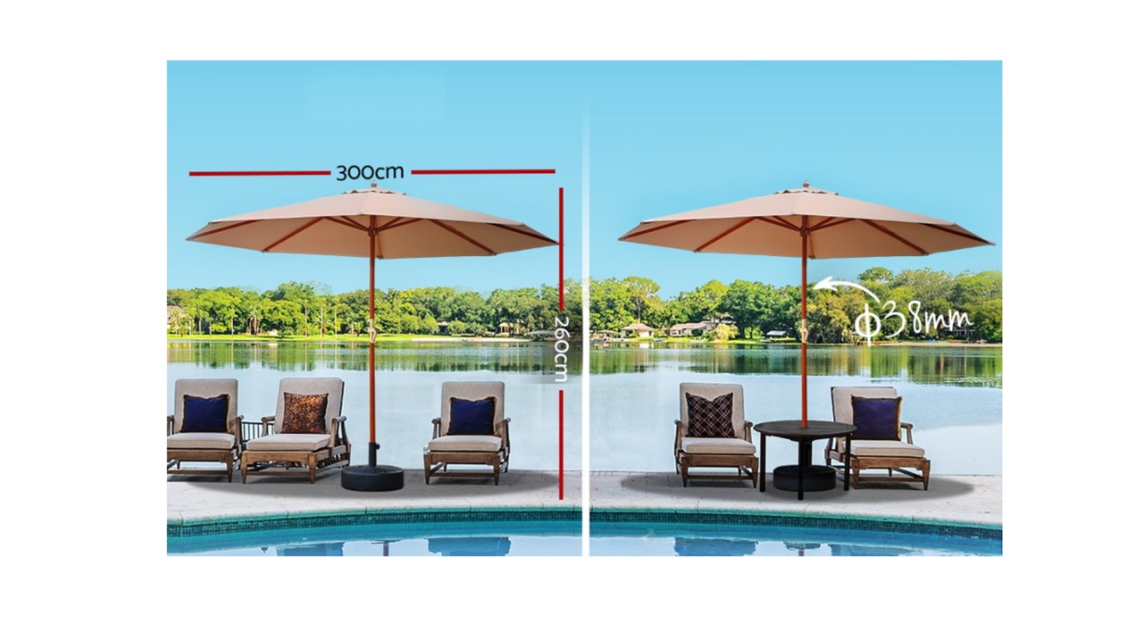 Instahut Outdoor Umbrella Pole Umbrellas Harvey Norman