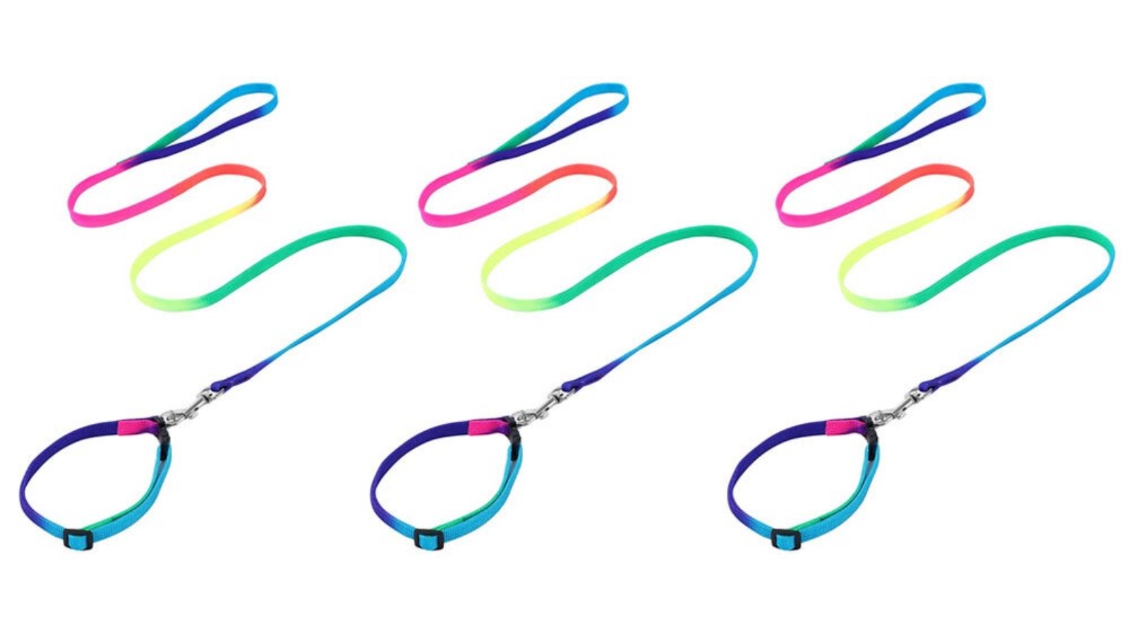 Paws and Claws Pack of 3 Cat Collar and Lead Set