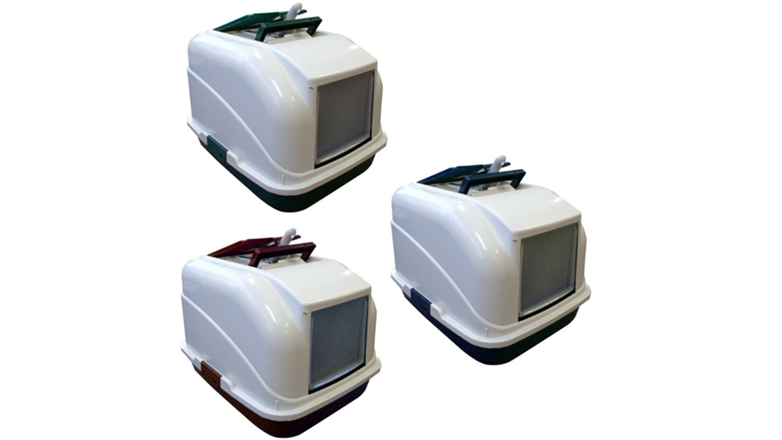 YES4PETS Assorted Colour Portable Hooded Cat Litter Box with Handle and Scoop