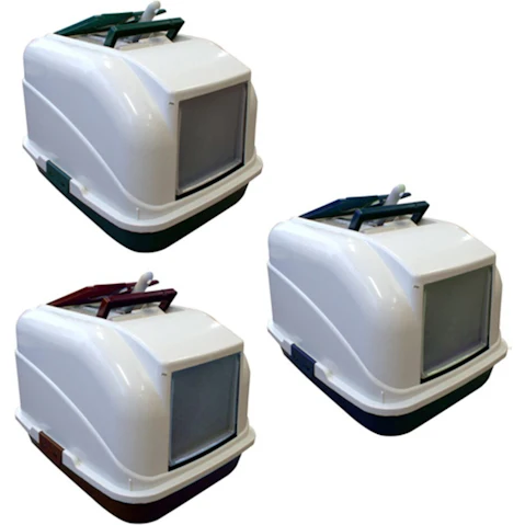 YES4PETS Assorted Colour Portable Hooded Cat Litter Box with Handle and Scoop