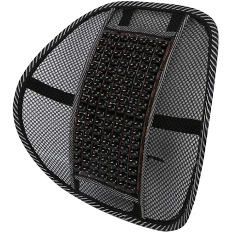 My Car Universal Mesh Back Support with Beaded Centre - Black