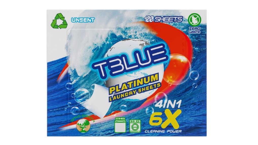 TBLUE 100 Load Laundry Detergent Sheet - Unscent