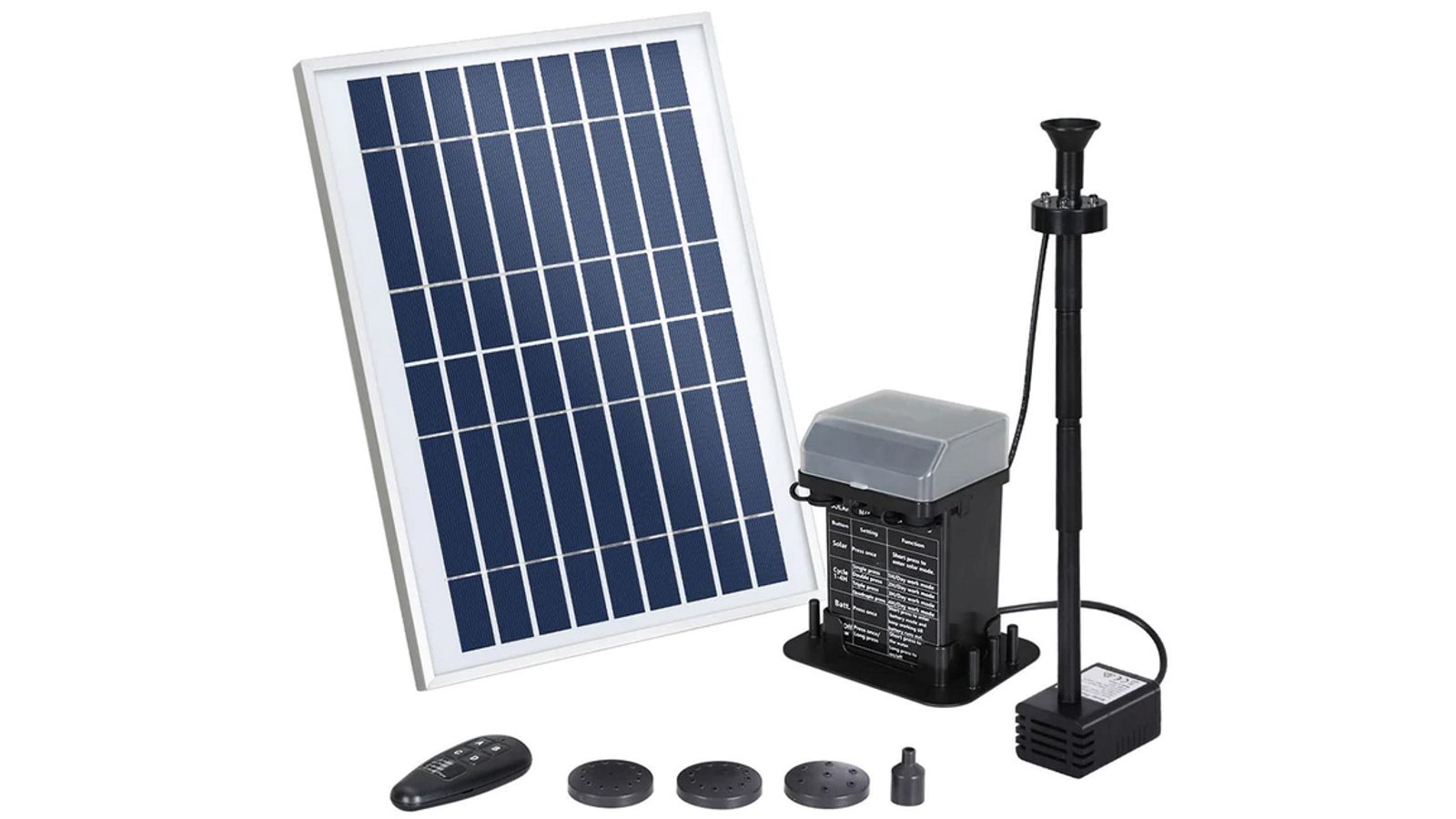 Gardeon Solar Pond Pump with Battery Kit LED Lights - 5.2ft