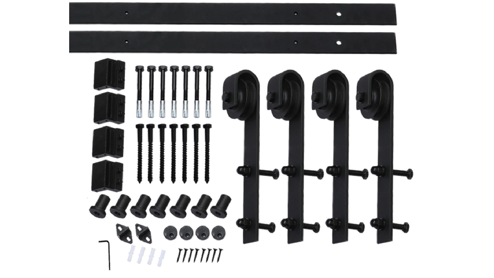 Levede 2.44m Antique Double BarnDoor Roller Kit 
