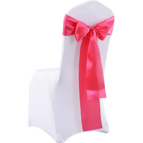 20x Satin Chair Covers - Bow Only - Pink 1