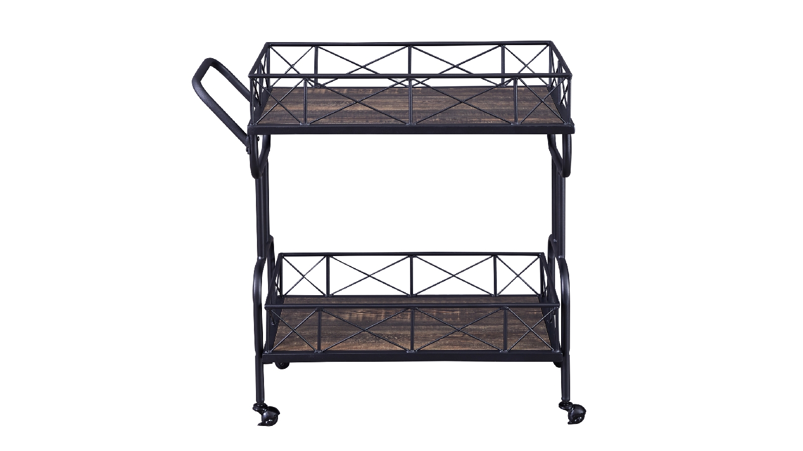 iHomDec Drink Trolley Wood and Metal Bar Cart Vintage - Grey