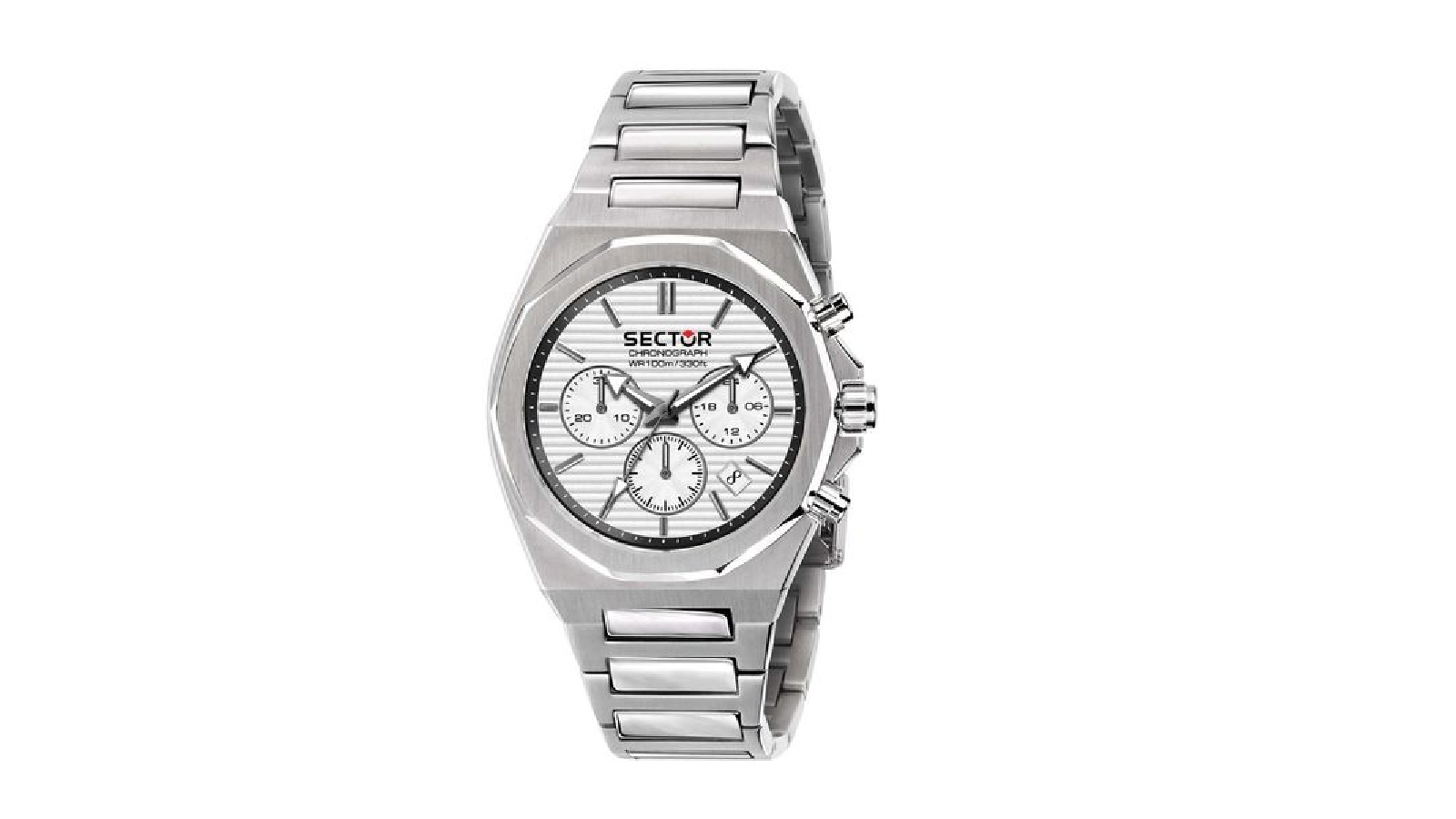 Sector 960 White Dial Chronograph Watch 4.3cm - Silver
