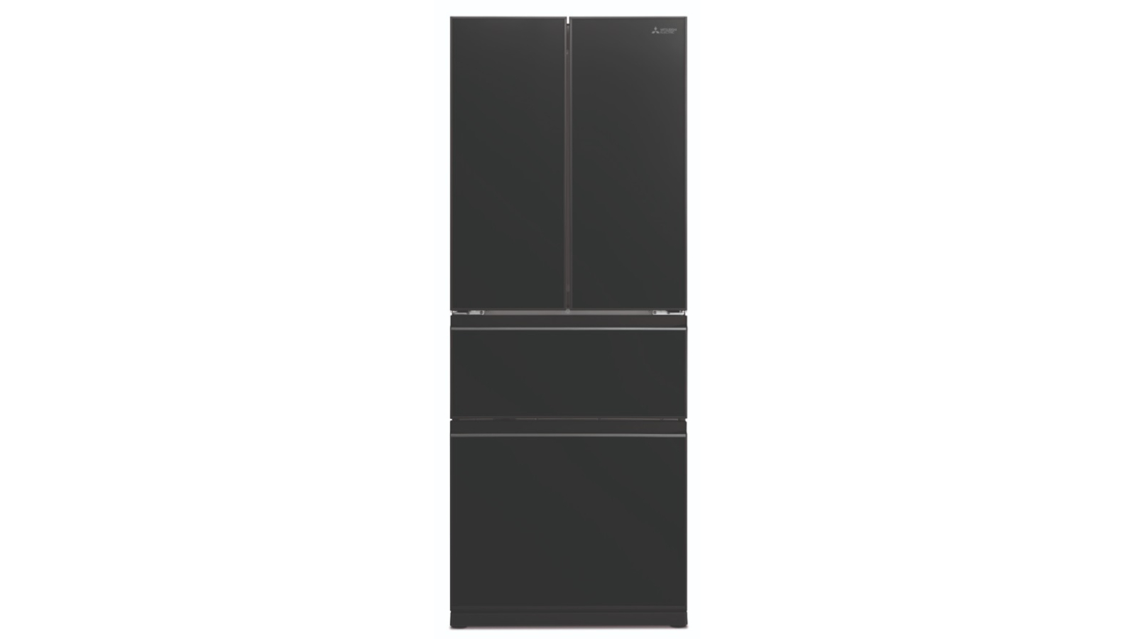 Mitsubishi Electric 442L French Door Glass Fridge - Brilliant Black