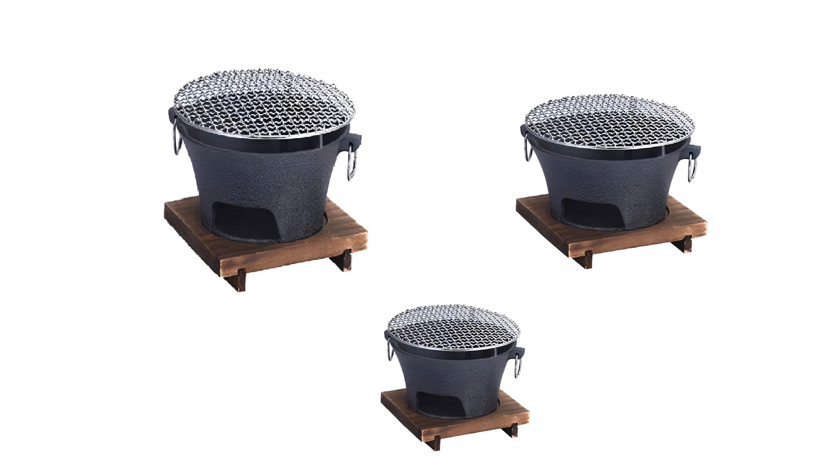 SOGA Cast Iron Round Stove Charcoal Table with Wooden Board