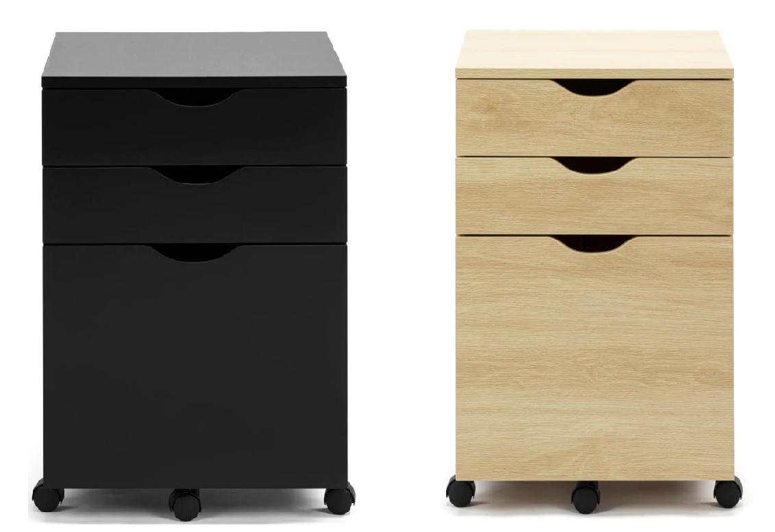 Marias Mobile Pedestal Filing Storage Cabinet with 3-Drawer