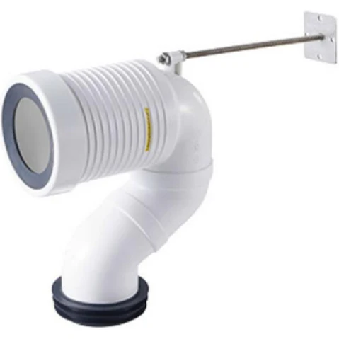 Sanceramica Back-To-Wall UQF X-Bend S-Trap 145-210mm - White