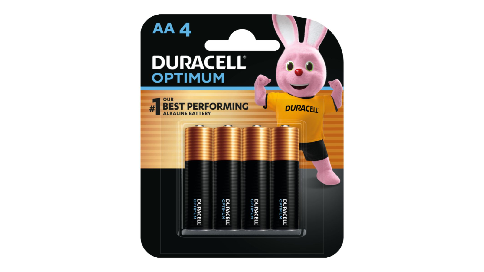 Duracell Pack of 4 Optimum Alkaline AA Batteries