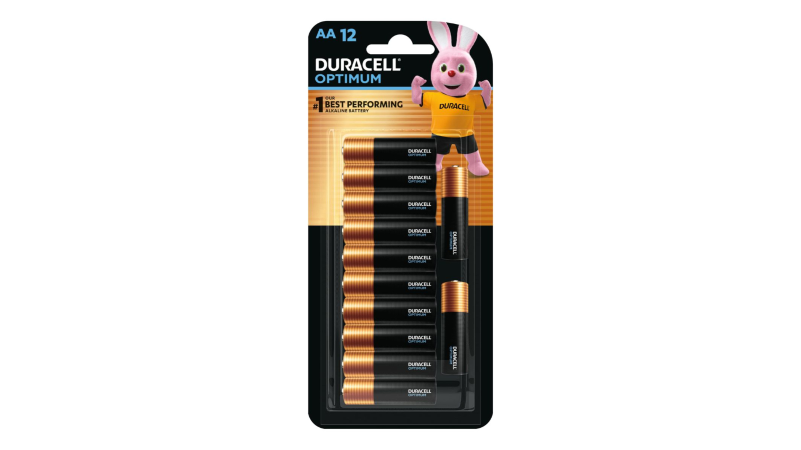 Duracell Pack of 12 Optimum Alkaline AA Batteries