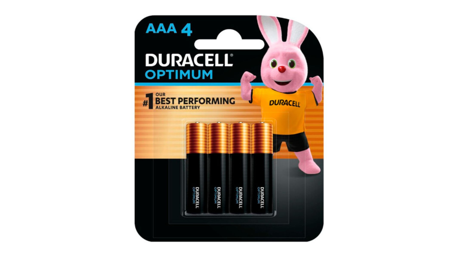 Duracell Pack of 4 Optimum Alkaline AAA Batteries