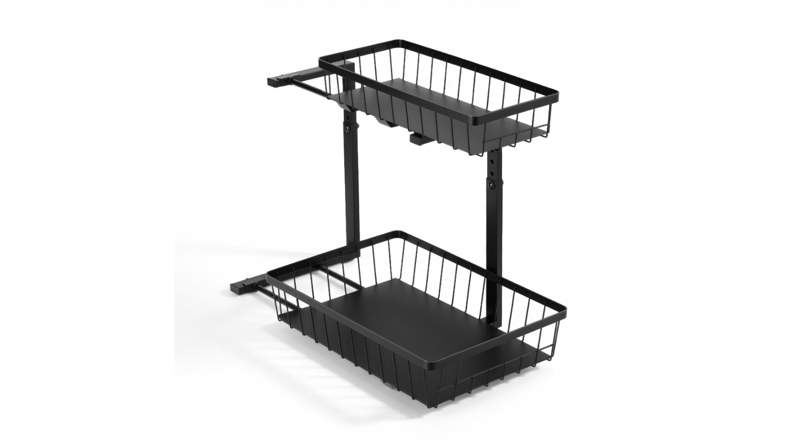Artiss Under Sink Organizer Storage with 2-Slide Out Drawers and 5 Cabinet - Black