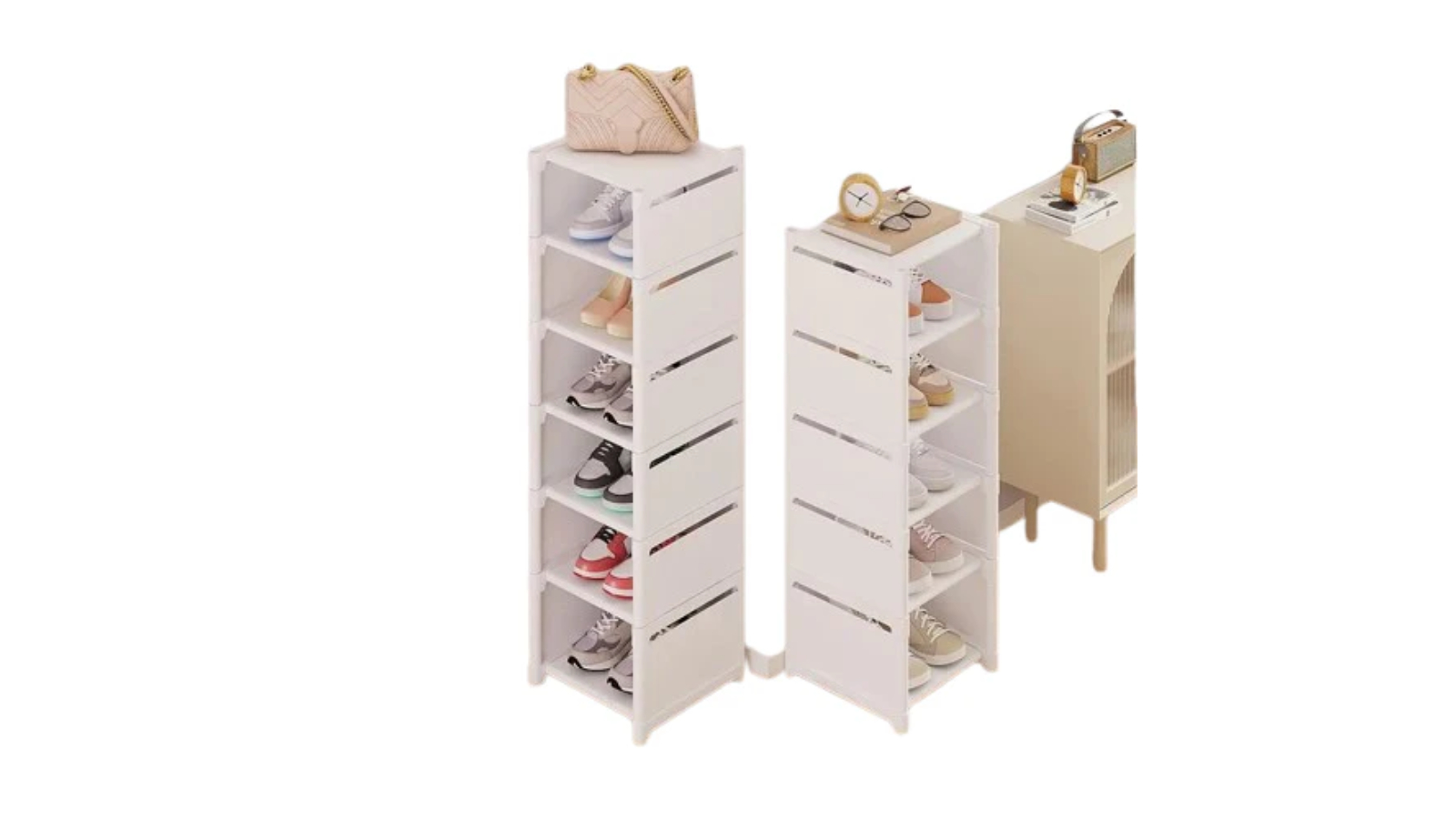 NNETM Space Saver Tall Shoe Rack Storage