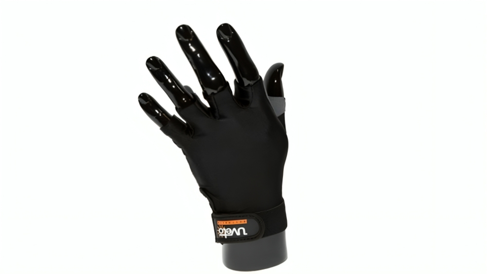 Uveto Black UPF50+ Sun Safe Fingerless Kayak Glove with Palm Grip - Small