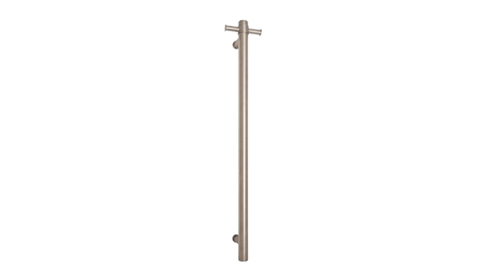 Thermogroup Thermorail Brushed Round Non-Heated Vertical Single Towel Rail - Stainless Steel