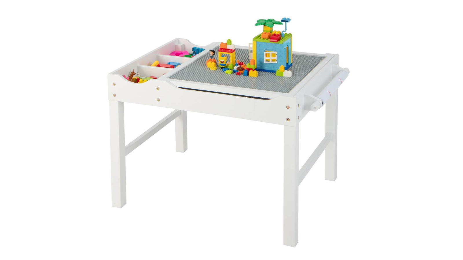 Costway Wooden Lego Play Center - White