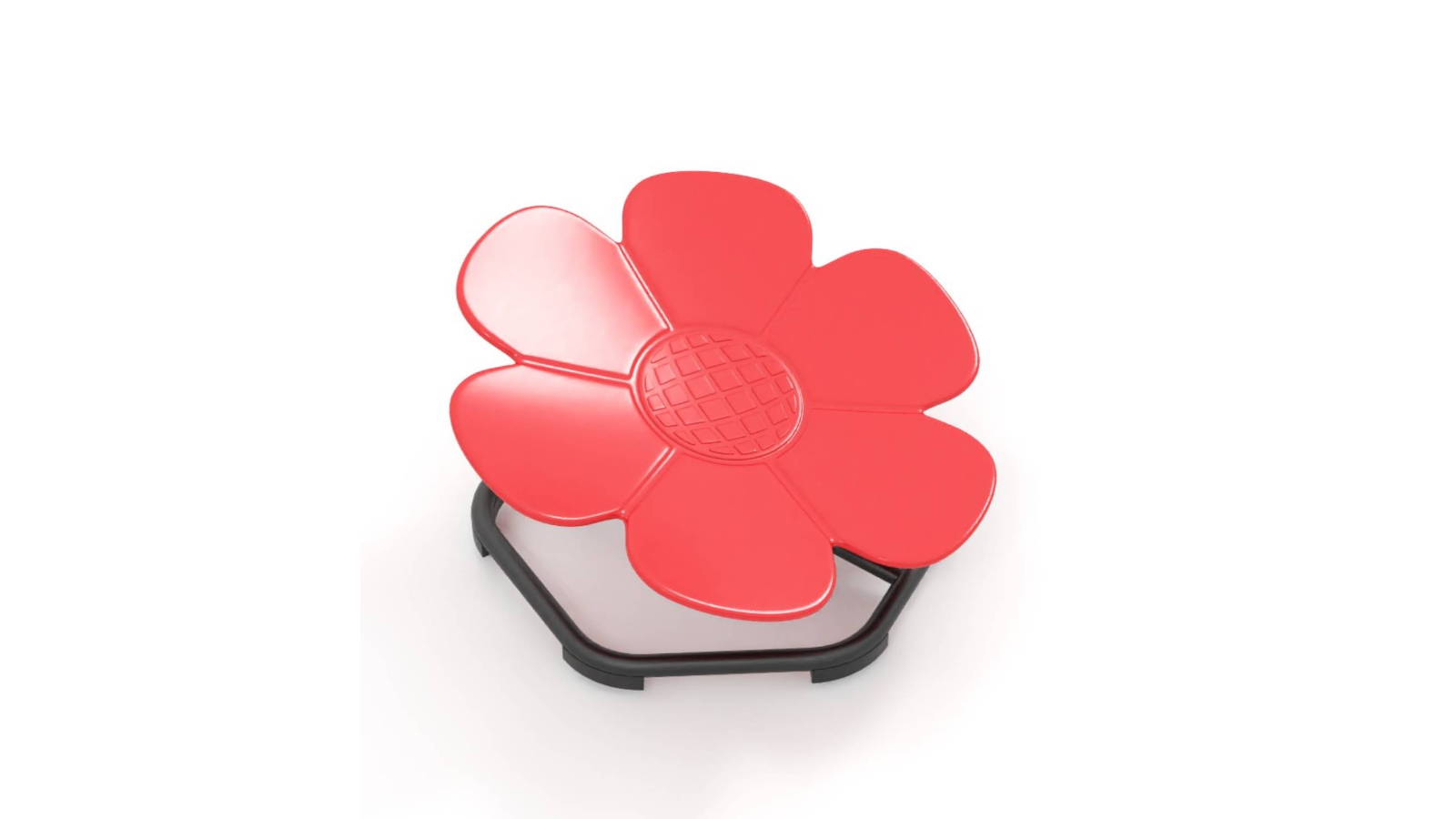 Costway Kids Swivel Petal Shaped Chair with Non-Slip Metal Base Sit and Spin Toy - Red
