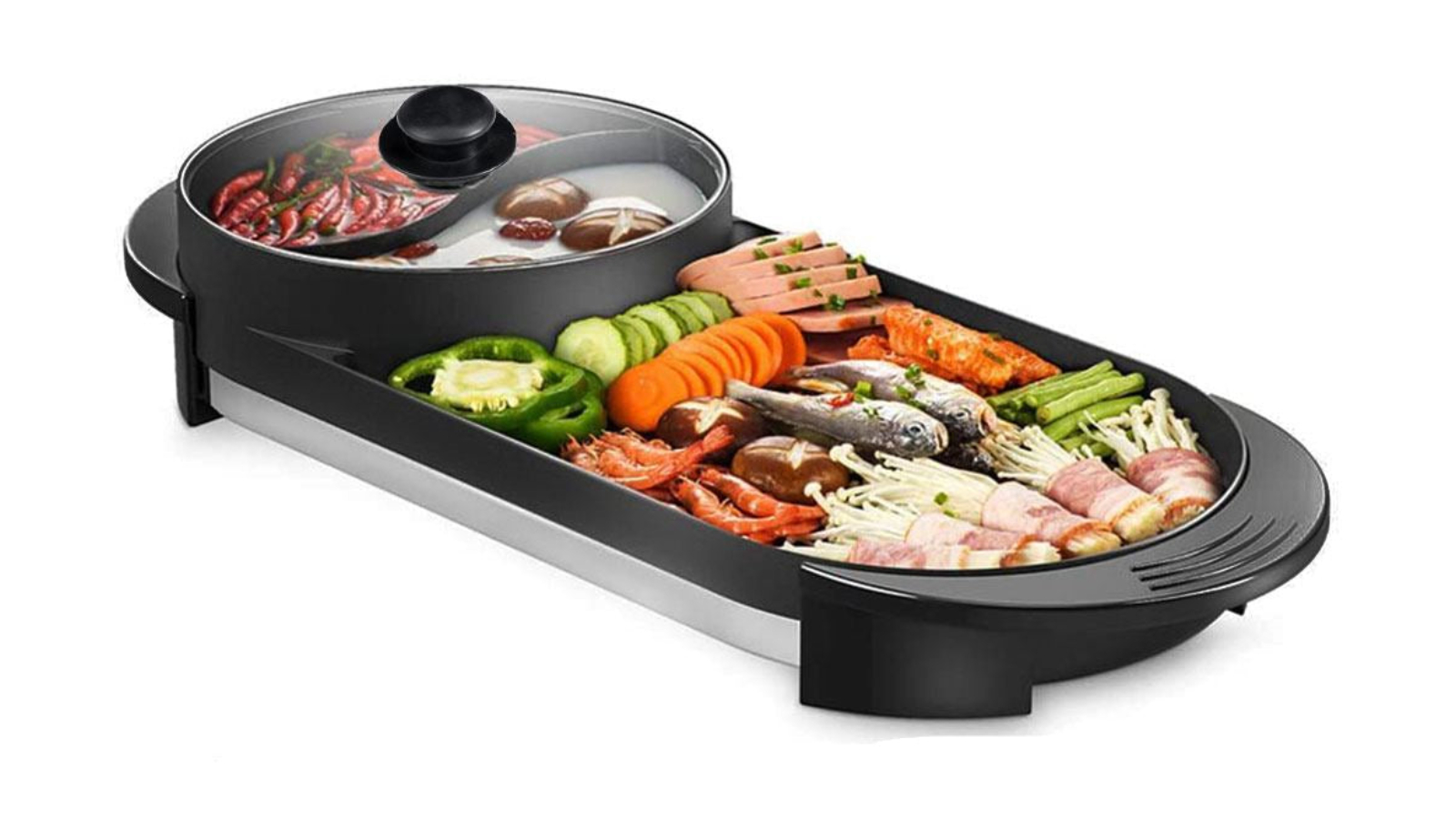 YS 2-in-1 Electric Hot Pot BBQ Oven