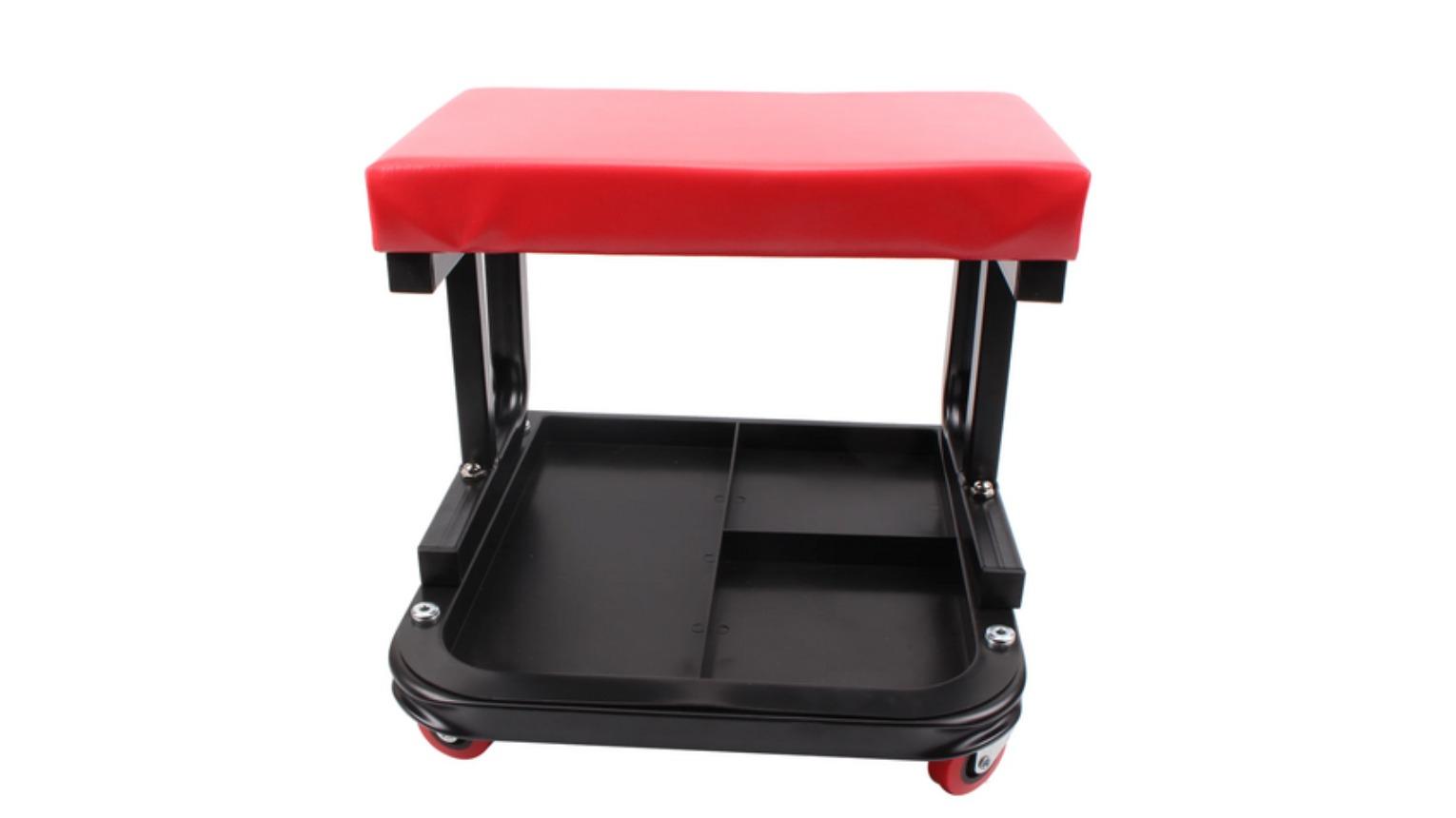 YS Padded Rolling Creeper Garage Mechanics Stool with Tray