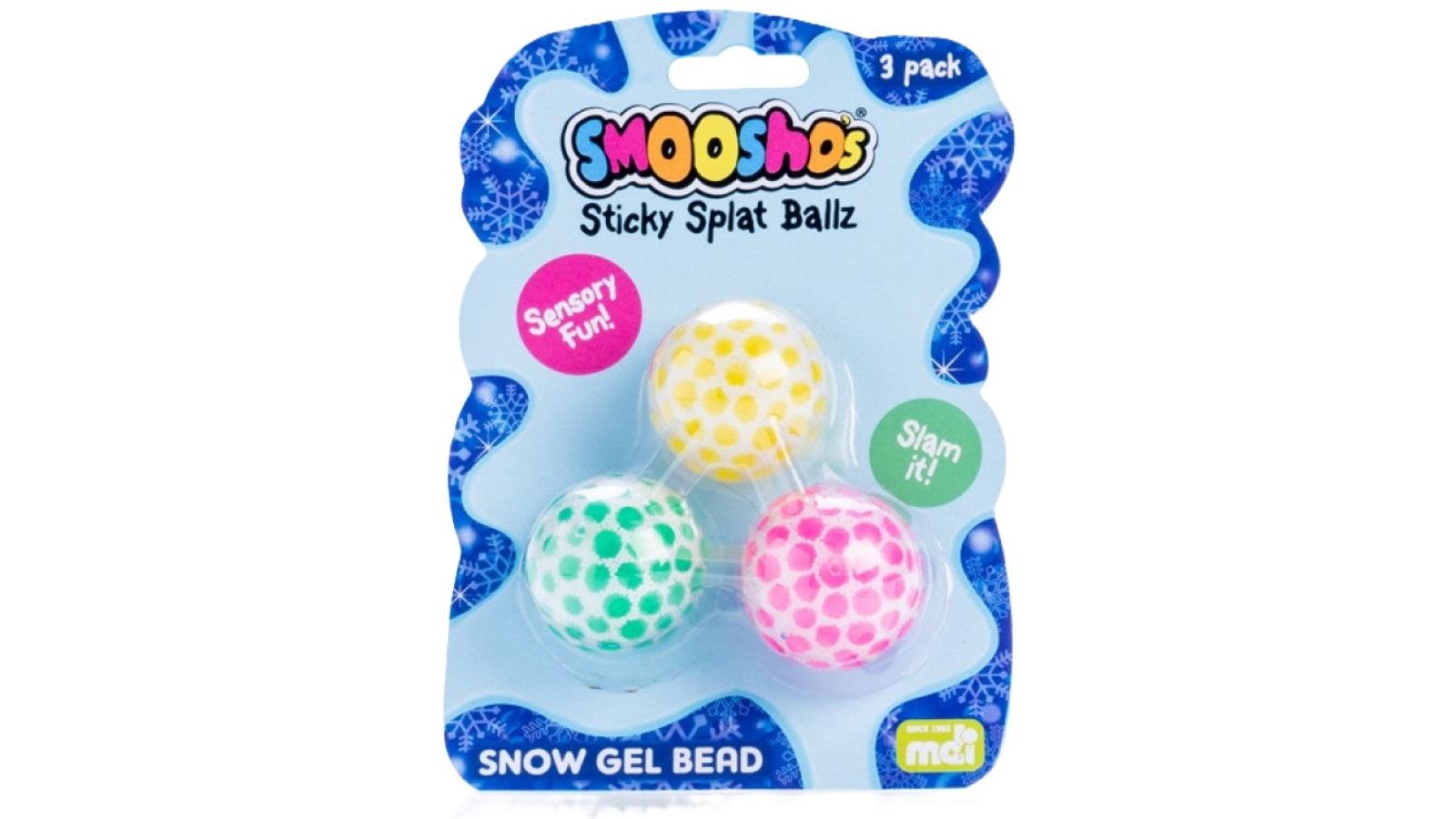 YS Set of 3 Sticky Splat Ballz Snow Gel Bead