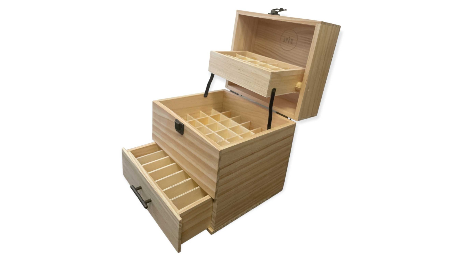 YS 3-Tier 59 Slot Wooden Essential Oil Storage Box