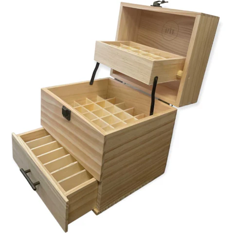 YS 3-Tier 59 Slot Wooden Essential Oil Storage Box