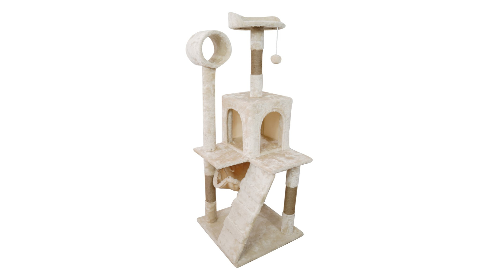 Furtastic 135cm Cat Tree Scratching Post - Beige