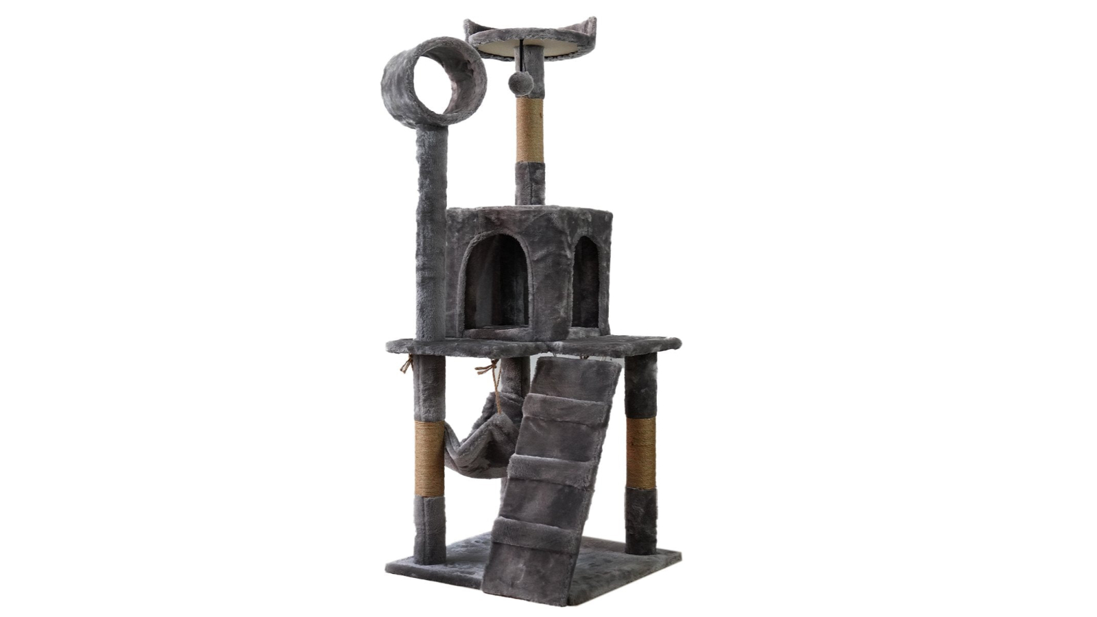 Furtastic 135cm Cat Tree Scratching Post - Dark Grey