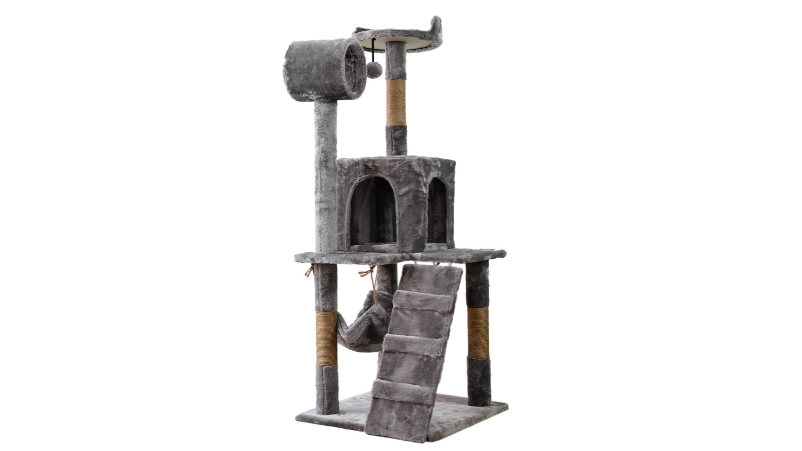 Furtastic 135cm Cat Tree Scratching Post - Silver Grey