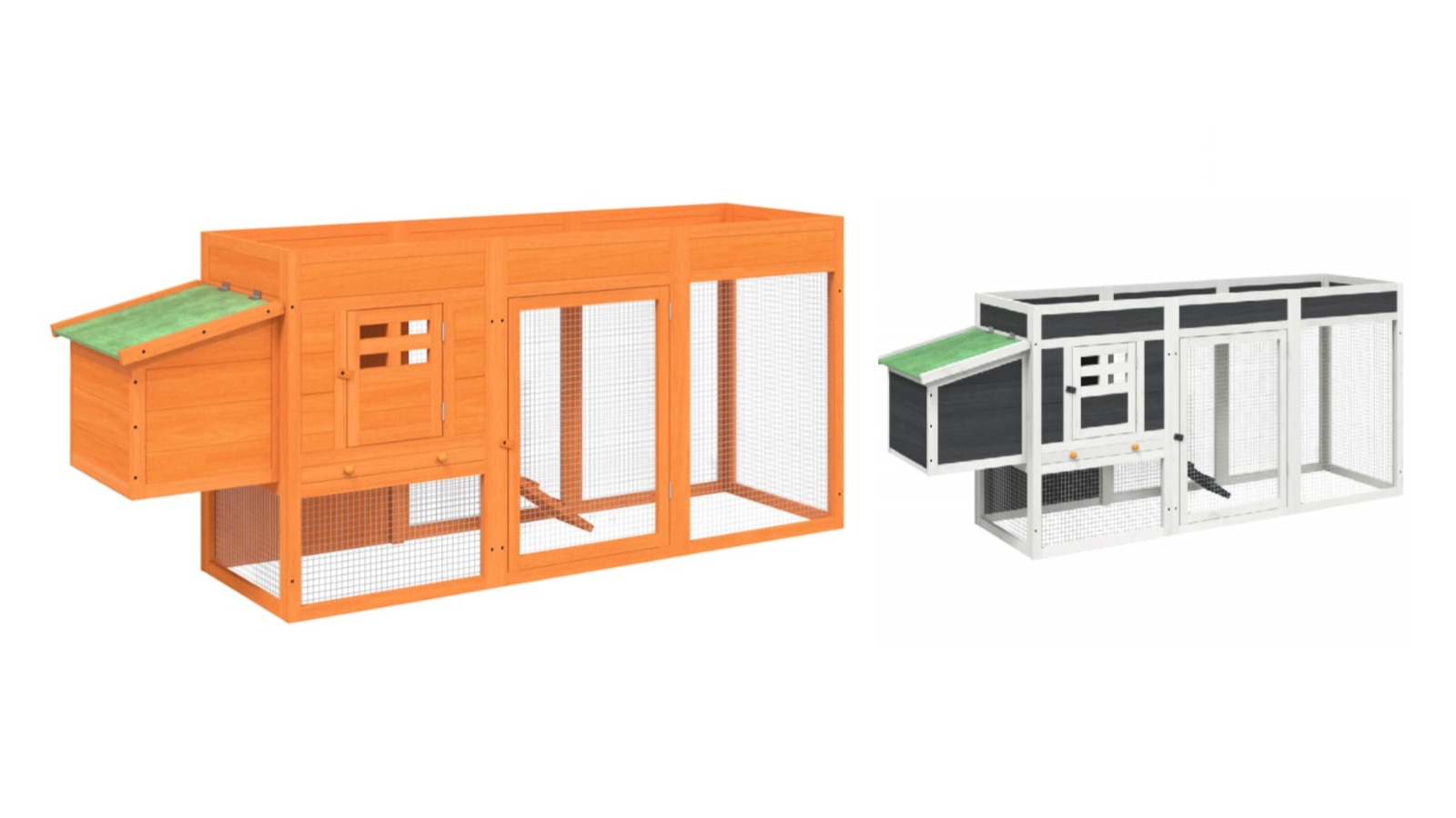 vidaXL 204 x 50 x 84cm Solid Pine Wood Chicken Coop