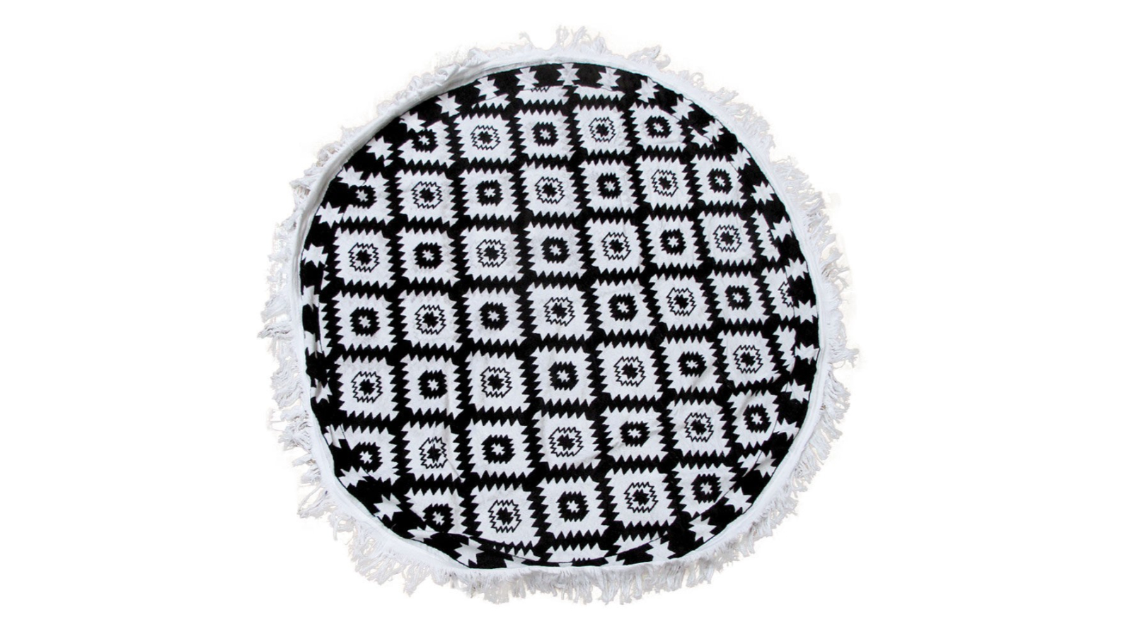 Appleby and Co Aztec Round Beach Towel with Fringe - 150cm